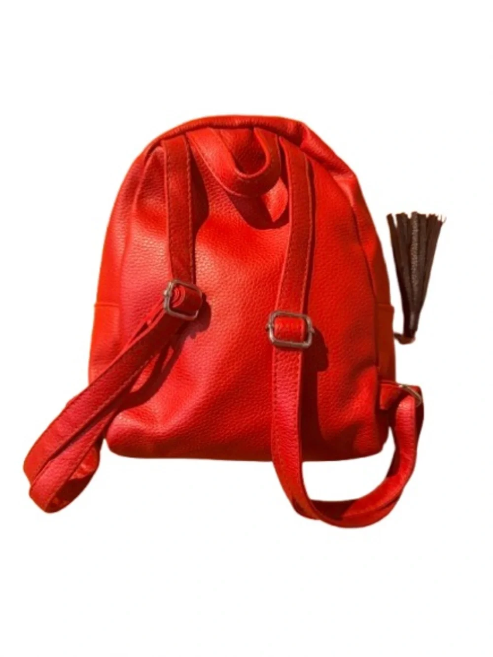 Justice Girl’s Red Quilted Backpack with 'L' Initial